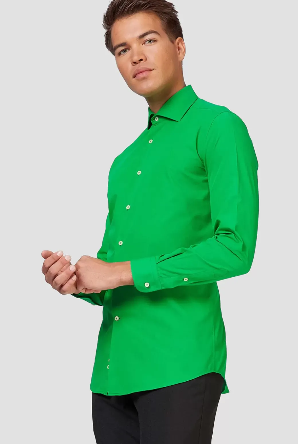 OppoSuits Evergreen^Men Solid Colored Shirts