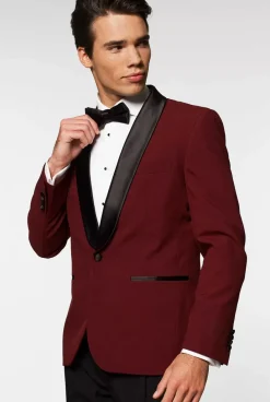 OppoSuits Hot Burgundy^Men Christmas Tuxedos