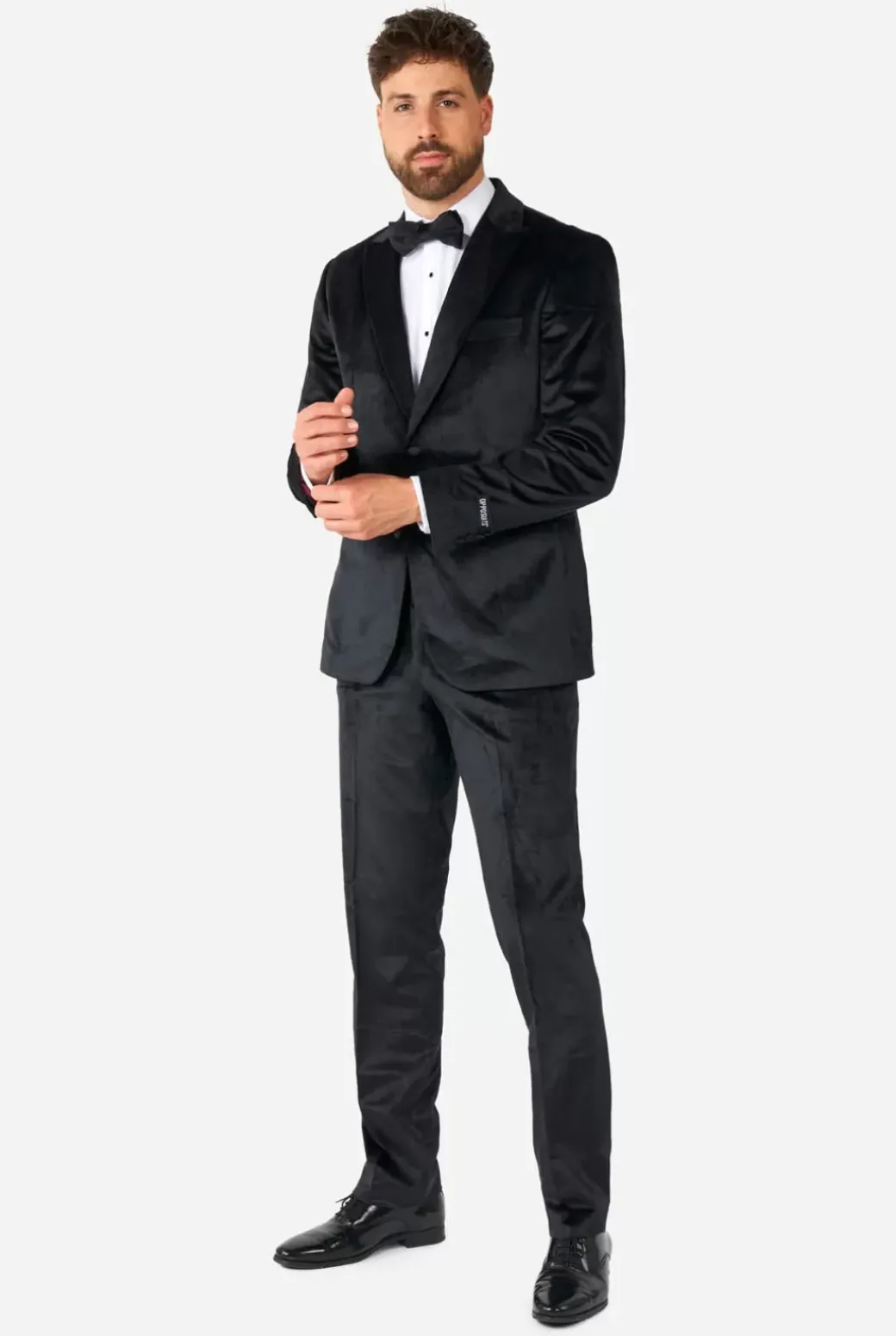 OppoSuits Midnight Black Velvet^Men Christmas Tuxedos